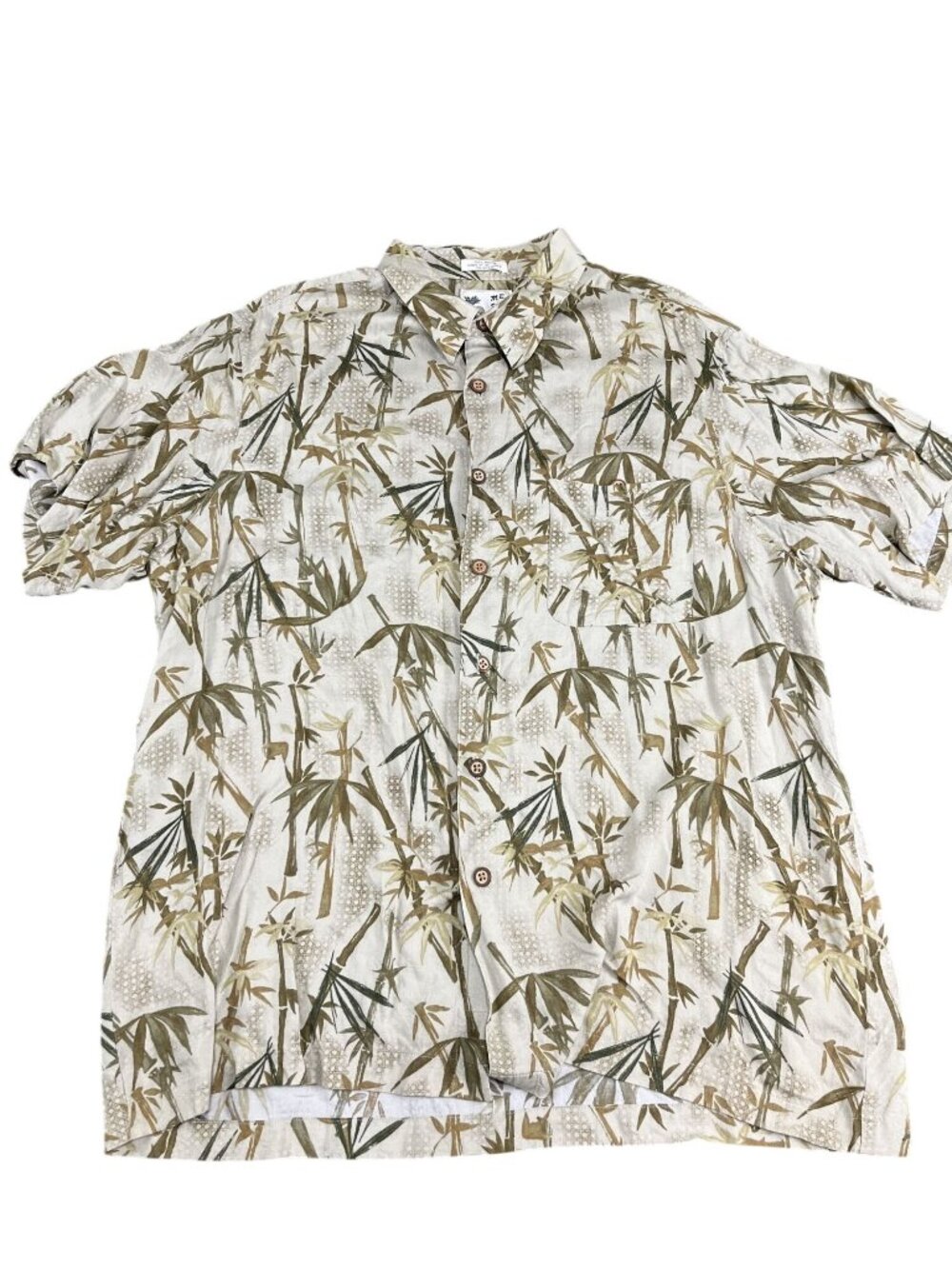 M.E. Sport Mens Tropical Bamboo Print Button-Down Shirt XXL